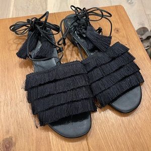 Michael Kors Fun Tassel Fringe Strappy Sandals